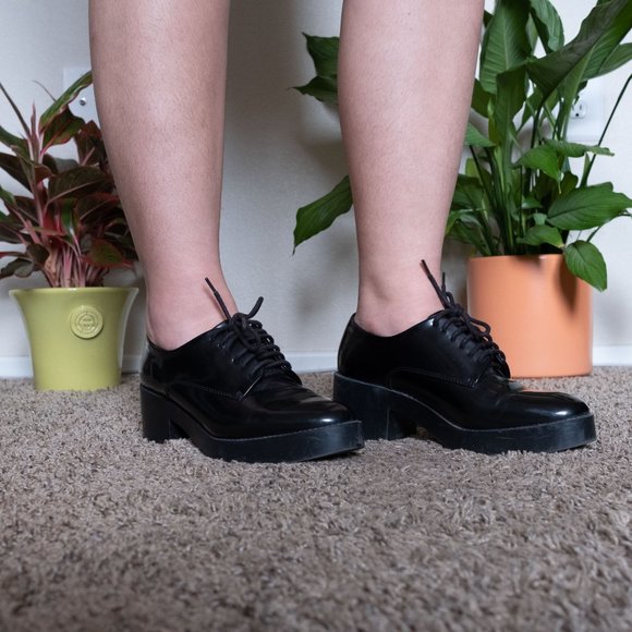 Chunky heeled oxford shoes. - Picture 3 of 4